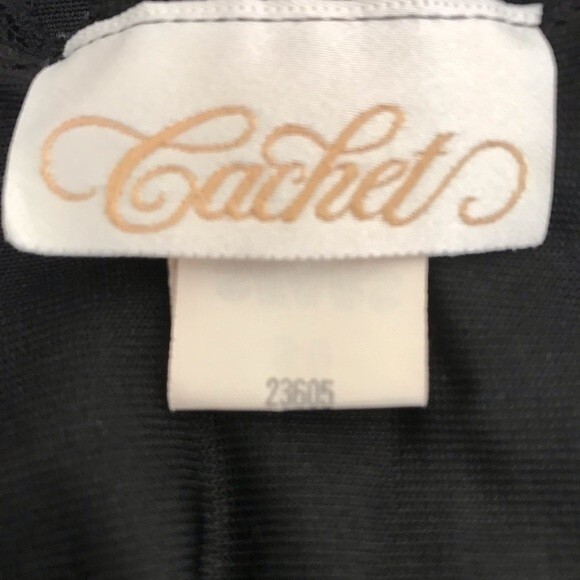 Vintage Cachet Lace Beaded Nightgown Slip Sexy Dress Black Women's Size Large - Picture 7 of 16